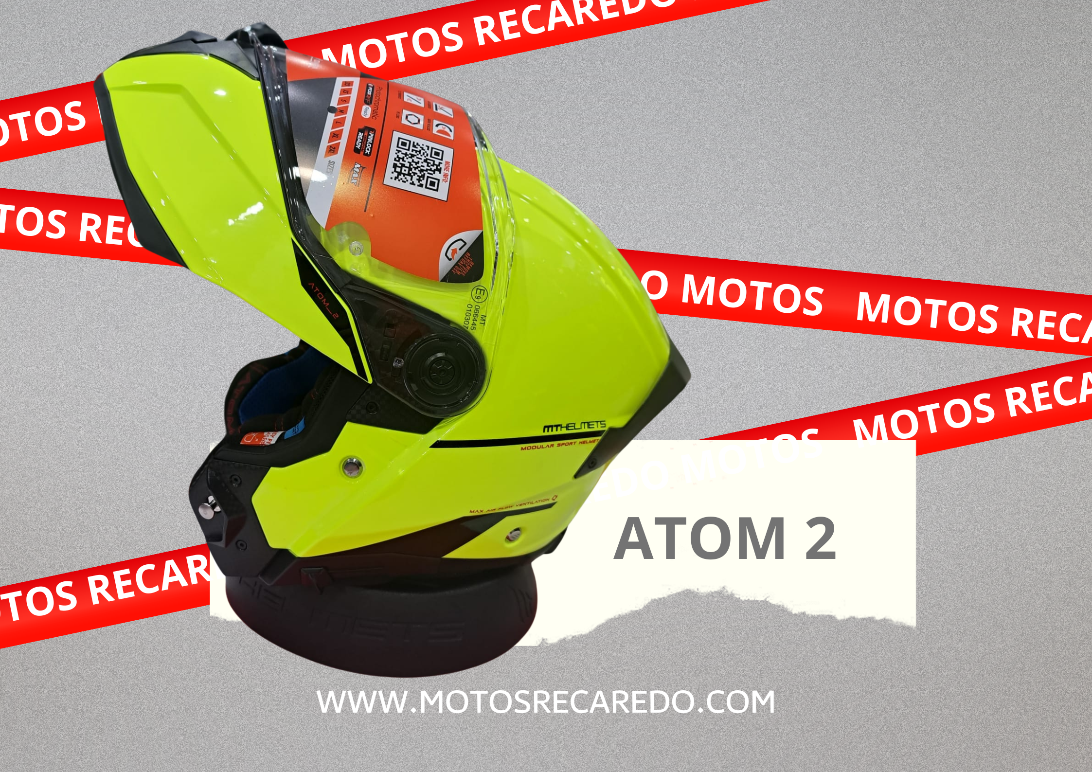 CASCO MODULAR MT HELMETS ATOM 2 SV SOLID AMARILLO BRILLO
